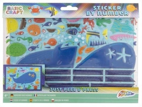 Naklejanie po numerach 26x21cm Wieloryb