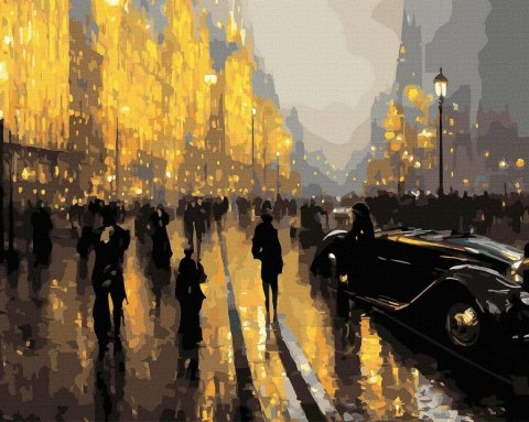 Malowanie po numerach + złota farba - Miasto...