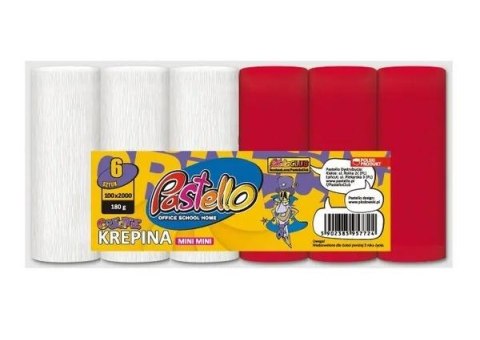 Krepina mini 10x250cm 180g biało-czerwony 6szt