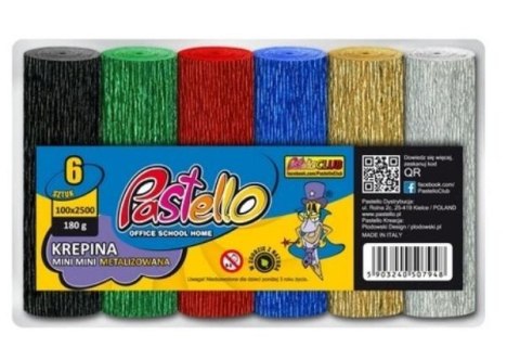 Krepina mini 10x250cm 180g metal. pastel 6szt