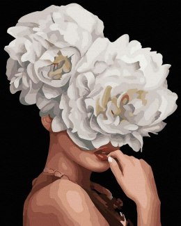 Malowanie po numerach czarne płótno - Kobieta...