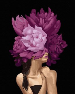 Malowanie po numerach czarne płótno - Kobieta...