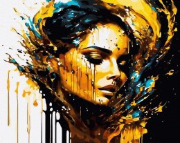 Malowanie po numerach + złota farba - Emocje...