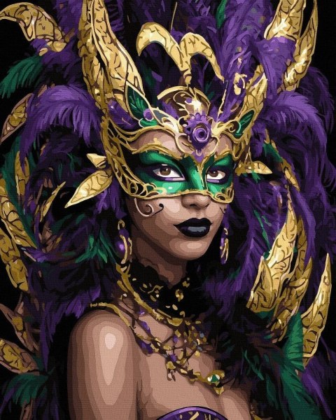 Malowanie po numerach + złota farba - Królowa...