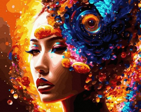 Malowanie po numerach + złota farba - Strażniczka