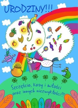 Karnet B6 Urodziny - Tęcza