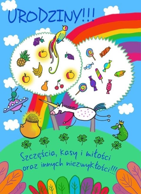 Karnet B6 Urodziny - Tęcza