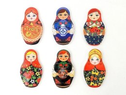 Magnes matrioszka 10x6cm ceramiczny MIX