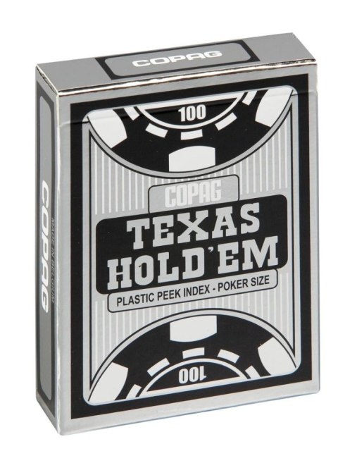 Karty Texas Hold'em srebrny/czarny CARTAMUNDI
