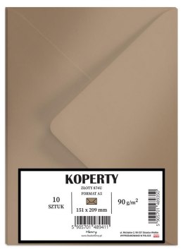 Koperty A5 złote 10szt