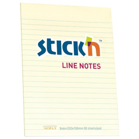 Notes samoprzylepny 203x152mm 50K żółty pastel