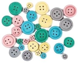 Guziki drewnianie 01 - Pastelowe