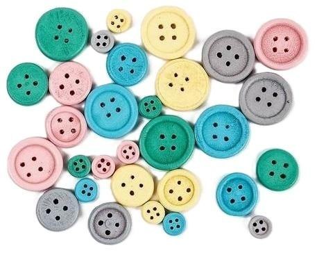 Guziki drewnianie 01 - Pastelowe