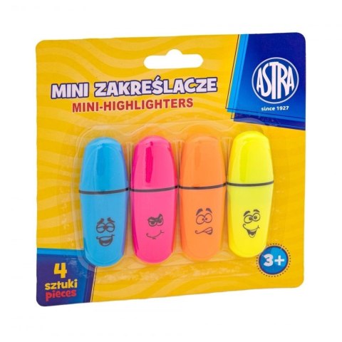 Mini zakreślacze 4 kolory ASTRA