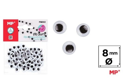 Oczy ruchome samoprzylepne 8mm
