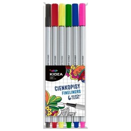 Cienkopisy 6 kolorów KIDEA