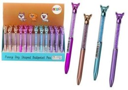 Długopis z diamentami Piesek 0,7mm nieb. (48szt)