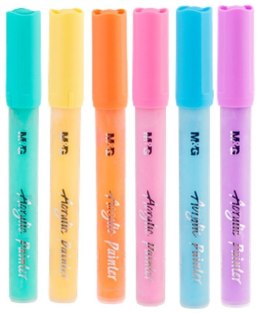 Markery akrylowe pastel 6 kolorów M&G