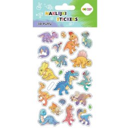 Naklejki 3D Puffy Dino 10x20cm HAPPY COLOR