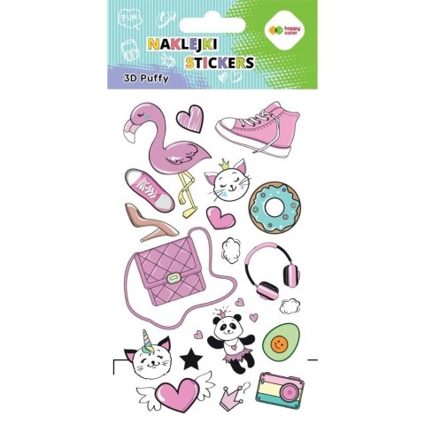Naklejki 3D Puffy Funky Pink 10x20cm HAPPY COLOR