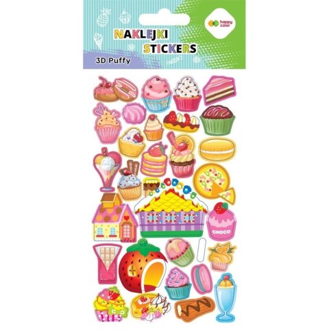 Naklejki 3D Puffy Sweets 10x20cm HAPPY COLOR
