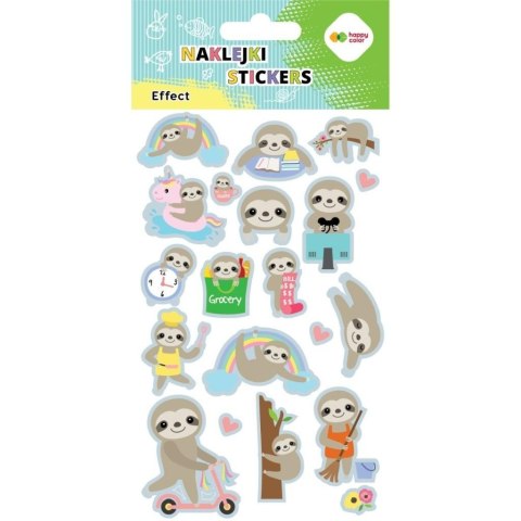 Naklejki Leniwce 10x20cm HAPPY COLOR