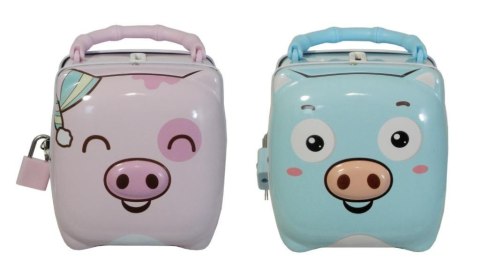 Skarbonka z kłódką i uchwytem świnka MIX