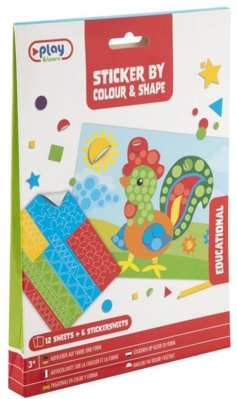 Naklejanie po kolorach i kształtach Kogut