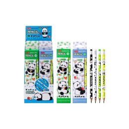 Ołówek z gumką Panda 4szt mix