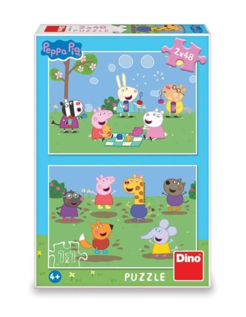 Puzzle 2w1 Świnka Peppa i przyjaciele