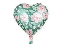 Balon foliowy Serce w kwiaty 45cm