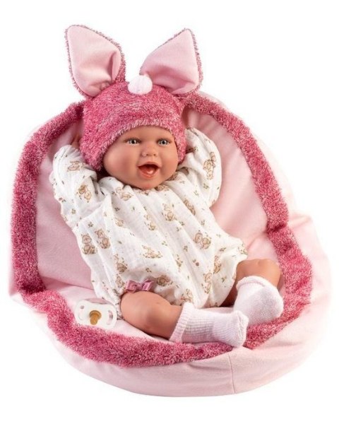 Lalka bobas Mimi śmiejąca się z podusią 42cm