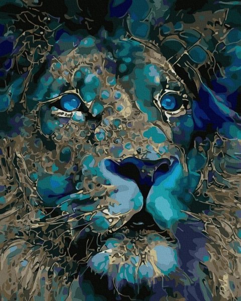 Malowanie po numerach czarne płótno - Niebieski...