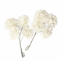 Kwiaty papierowe ecru 8szt