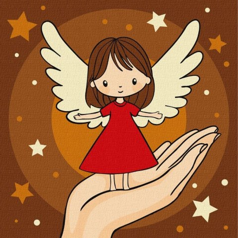 Malowanie po numerach - Dłoń Dziewicy 25c25cm