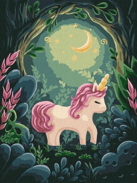 Malowanie po numerach - Dziwny jednorożec 30x40cm