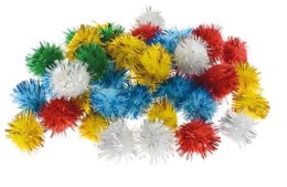 Pompony metaliczne mix 2cm 40szt