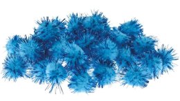 Pompony metaliczne niebieskie 2cm 40szt