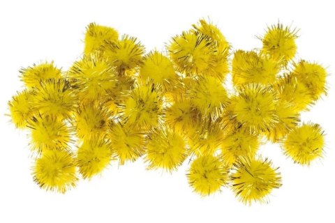 Pompony metaliczne złote 2cm 40szt