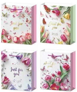 Torebka prezentowa L Kwiaty mix