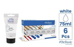 Farba akrylowa - biała 75ml (6szt)