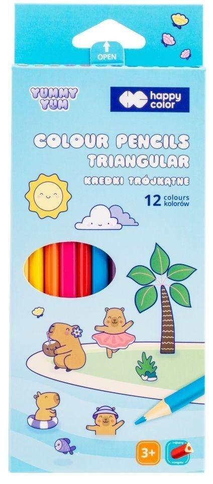 Kredki drewniane trójk. Yummy Yum Kapibara 12 kol.