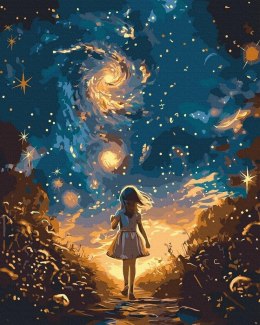 Malowanie po numerach + złota farba - Spacer...