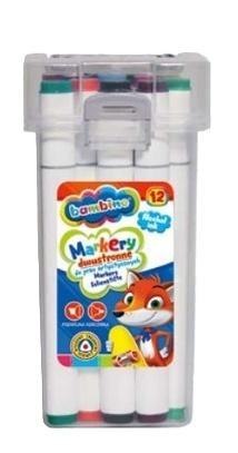 Markery artystyczne 12 kolorów Zwierzaki uczniaki
