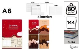 Notatnik A6/144K magnes ice cream MIX