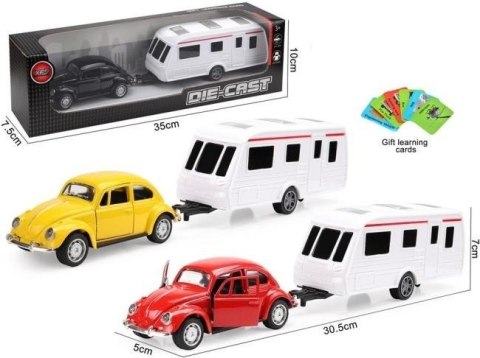 Auto metalowe z przyczepą MIX