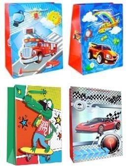 Torebka prezentowa XL Pojazdy szerokie dno