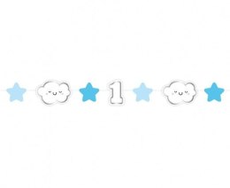 Girlanda papierowa mini Roczek niebieska 120cm