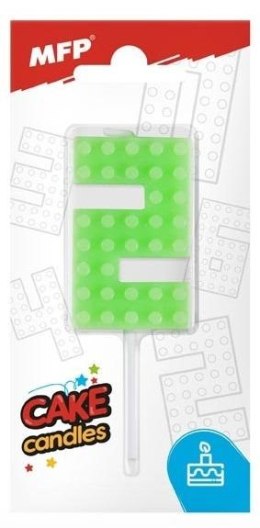 Świeczka klocki cyfra 2 zielona