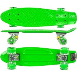 Deskorolka plastikowa zielona LED 56cm